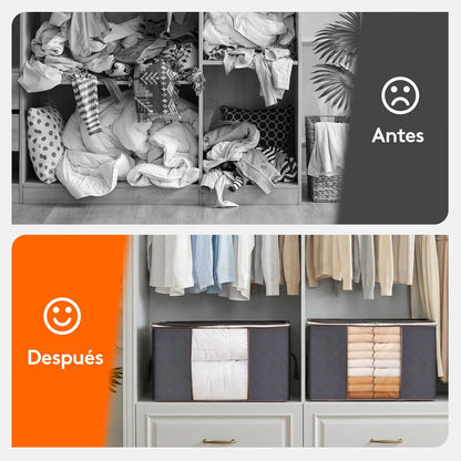 Bolsas organizadoras plegables para ropa y edredones – 90 L