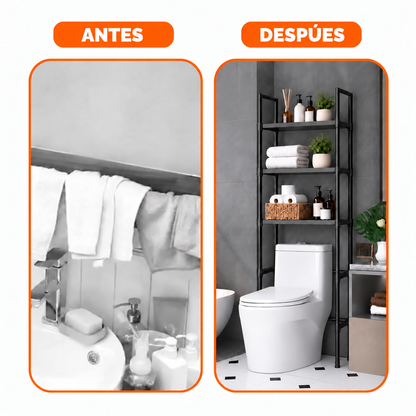 Estante Organizador Vertical para Baño de 3 Niveles – Fácil de Armar